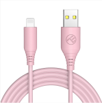 Tellur Silikoonist USB- kuni Lightning-kaabel 3A 1m roosa