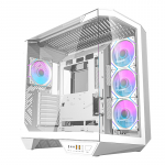 Darkflash DY470 arvutikarp (valge) + 4 ventilaatorit + GPU-hoidja