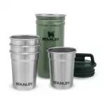 STANLEY Vodka glass set Adventure, 4 glasses 59mL with storage frame green