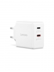 LENOVO Kahe portiga 65W USB-C GaN laadija, valge (G0A6065WEU)