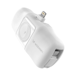 Wozinsky WF16-YLS 5000mAh 15W Lightning Mini Power Bank sisseehastatud USB-C kaabliga ja Apple Watch laadiga - Valge - OUTLET