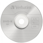 Verbatim DVD-R plaat Matt Silver 4.7GB 16X 50tk 43548