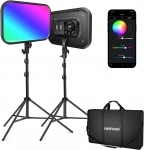 Neewer 2 tk RGB168 18,3-tolline LED-paneelvideolamp