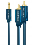Clicktronic 3 meetri pikkune MP3 adapteri helikaabel 3,5 mm, 2 x RCA, sinine