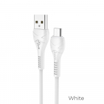 USB-kaabel Hoco A-pistikust Micro USB-pistikusse, 1 m, valge X37
