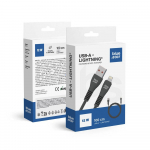 USB kaabel A pistikust Lightning pistikuks, sinine Star 2A 12W 1 m, DC99I, must