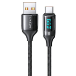 USAMS Kabel pleciony U78 USB-C 1.2m LED 6A Kiirlaadimine tarny/must SJ544USB01 (US-SJ544)