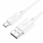 USB kaabel Hoco 2,4A A-pistikust Micro USB-pistikusse, 1 m, valge