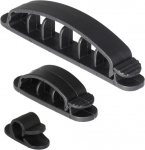 Deltaco kaablihoidik, 1/3/6 pesa, 10 pakki, must (CM519)