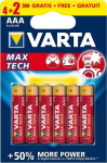 Varta AAA Max Tech, 4+2 tk hekorra kasutatav leelispatarei