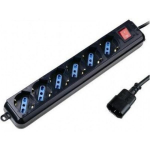 Techly UPSi pistikupesa 6 pistikupesaga, 1,5m must
