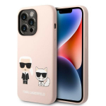 Karl Lagerfeld KLHMP14XSSKCI iPhone 14 Pro Max 6,7" hardcase jasnorowy/light pink Silicone Karl AND Choupette Magsafe
