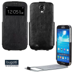 Bugatti BUGFCi9500BK nahast UltraThin S-View klapikatal Samsung Galaxy S4 i9500 must