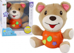 LEAN Toys Teddy Bear Interactive Teddy Bear Orange Playing 23 cm