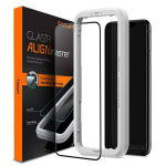Spigen Alm Glass FC iPhone 11 karastatud klaasist must raam koos paigaldusraamiga AGL00106