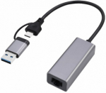 Gembird USB 3.1 + Type-C Gigabiitneetadapter Space Grey