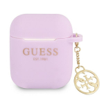 GUESS GUA2LSC4EU AirPods 1/2 kate foletowy/lilla Silikoonist Charm 4G kollektsioon