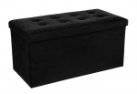 ATMOSPHERA Atmosphera Quilted pouf Adaline Black 76x38 cm