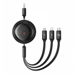 Baseus 3-in-1 Free2Draw USB ja M+L+C 100W henduskaabel, 1,1 m (must)