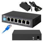 Extralink KRIOS | PoE lliti | 4x Gigabit PoE/PoE+, 2x RJ45 Gigabit lesvoolu, 60W