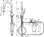 Hansgrohe Aqittura M91 FilterSystem 210 1jet Pull-Out Spoul Matt Black