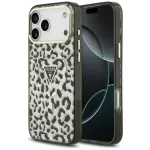 Case Guess IML Leopard Glitter Triangle Logo MagSafe for iPhone 18 Pro Max / 17 Pro Max black