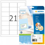 Herma Aadressetiketid A4 valge 63,5x38,1 mm Papier 210 St.