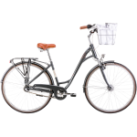 Bicycle ROMET Art Deco Classic, with front basket, gray (L)
