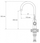 Kitchen faucet Quadron JODIE Q LINE SLIM 3623511_BLMPVDG1, matte black/gold