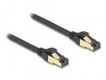 Delock RJ45 vrgukabel Cat.6A isandik-isandik S/FTP must 5 m koos Cat.7i kabeliga, sobiv tstuslikaks ja vliskasutuseks