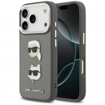 KARL LAGERFELD iPhone'i 17 Pro kest KLHCP17LPSFDHPOG (FW tekstuuriga PU materjal K AND C peakatte ja logoga) hall