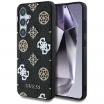 GUESS Etui 4G trkitud vrviline Peony muster MagSafe do Samsung Galaxy S25 czarny