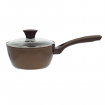 Sauce pot Natura with glass lid 18cm induction brown