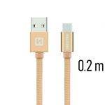 Swissten Tekstiil Universal Quick Charge 3.1 USB-C andme- ja laadimiskaabel 20 cm
