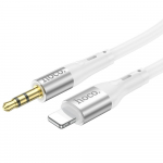 Kaabel 3,5 mm AUX pesa Lightning-i leminekuks Hoco 1 m valge UPA22