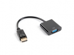 LANBERG DisplayPorti adapter (M) - AND gt; VGA 15 kontakti (F) kaablil must