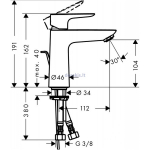 Basin mixer with bottom valve Hansgrohe Talis E110, 71710000