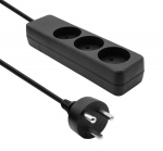 ProXtend Danish Power Strip 3-way 2M IT Black