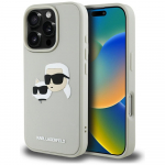 Karl Lagerfeld Etui HC 3D kummist topeltpead do iPhone 16 Pro beowy