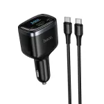 Autolaadija Hoco USB A + 2xUSB C PD QC3.0 93W koos USB C kuni C kaabliga Z70 must