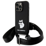 Karl Lagerfeld KLHCP15XSCBSCNK iPhone 15 Pro Max 6.7" kvakott tarny/must Crossbody Silikoonist Choupette