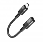 OTG USB-C Lightning adapter Hoco 3A, 0,1 m, must U107