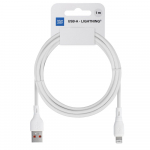 USB kaabel A pistikust Lightning pistikuks Sinine Tht 2,4A ECO 1 m PJ68-24-2.4 valge