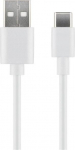 MicroConnect USB-C USB2.0 A kaabel, 2 meetri pikk, valge, snkroonimiseks ja
