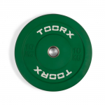 Weight plate TOORX Bumper Plate Challenge, green, 50 mm, 10 kg