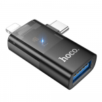 Adapter OTG 2in1 Lightning / USB-C USB A-le Hoco UA36E, must