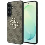 GUESS Nahkkarbi Samsung Galaxy S26 FE jaoks, 4G metalllogo, pruun