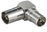 MicroConnect Coxial Angled Adapter F/M 9,5MM Metal