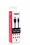 SEEK TOTI USB A Micro USB kaabel, 1m, punutud, 2A, must