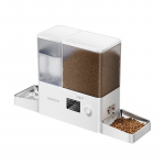 Rojeco 2 1 Pet Water Fountain 3.5L AND Feeder 5L Button Verson (valge)